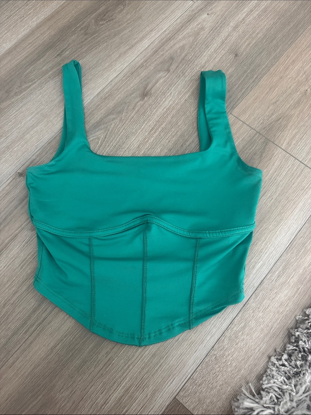 Women's Emerald Green Tank Top Cropped Bustier